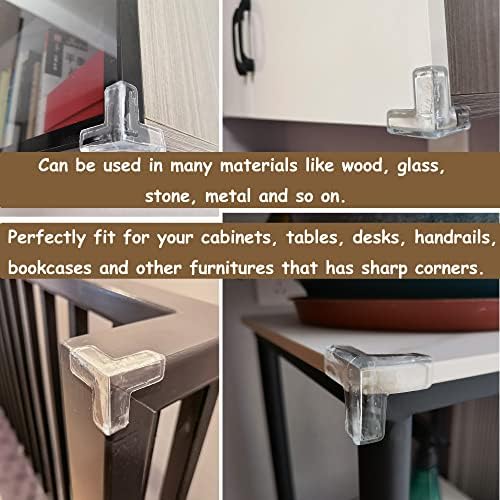 saicheek 4Pcs Small(Length: 1.4inch) Silicone Corner Protector Baby Proofing Table Corner Protectors for Baby Strong Adhesive T Shaped Baby Head Protector Table Corner Protectors for Furniture (4) - Image 5